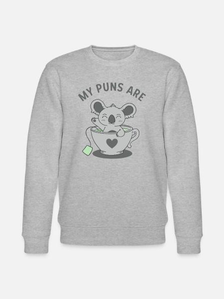 Koala-Tee-Wortspiele - Stanley/Stella Unisex Bio-Sweatshirt CHANGER  - Grau meliert