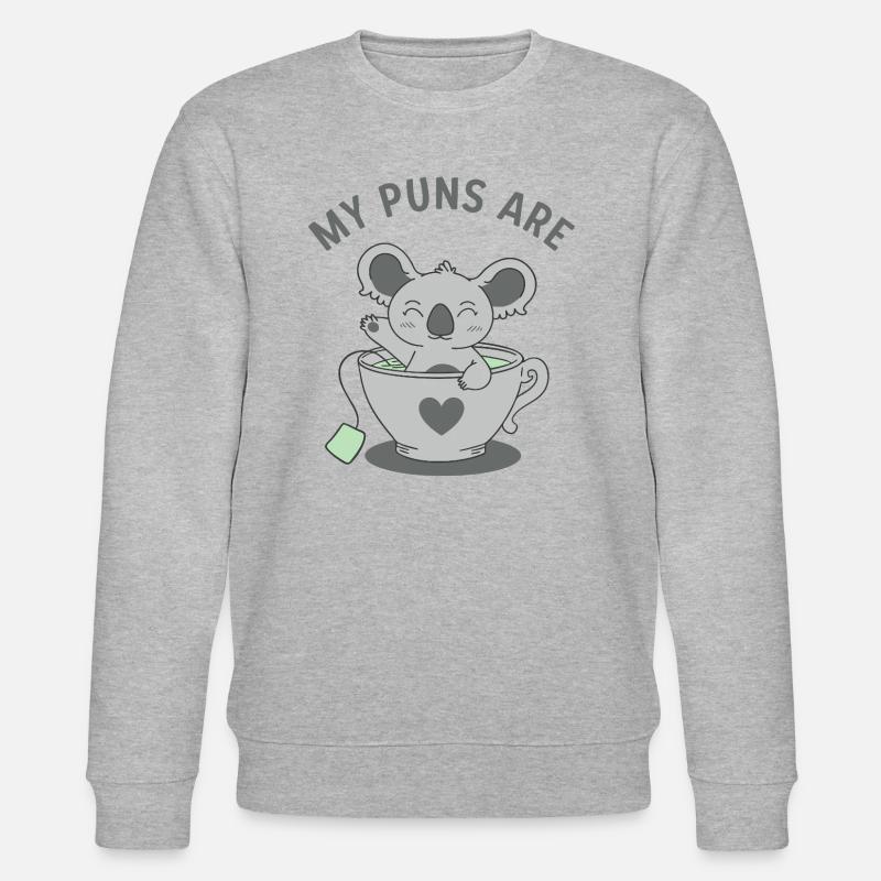 Koala-Tee-Wortspiele - Stanley/Stella Unisex Bio-Sweatshirt CHANGER  - Grau meliert