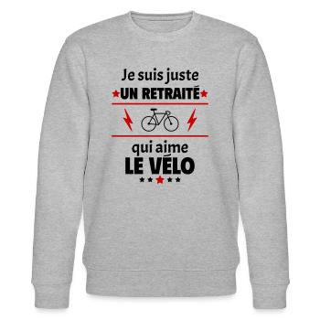 Juste un retraité qui aime le vélo, retraite - Sweat bio CHANGER Stanley/Stella Unisexe - gris chiné - Devant - Nik (191cm) & Marisol (170cm)