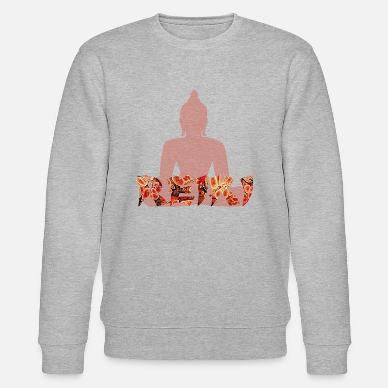 Reiki avec buddah e 222 - Sweat bio CHANGER Stanley/Stella Unisexe - gris chiné