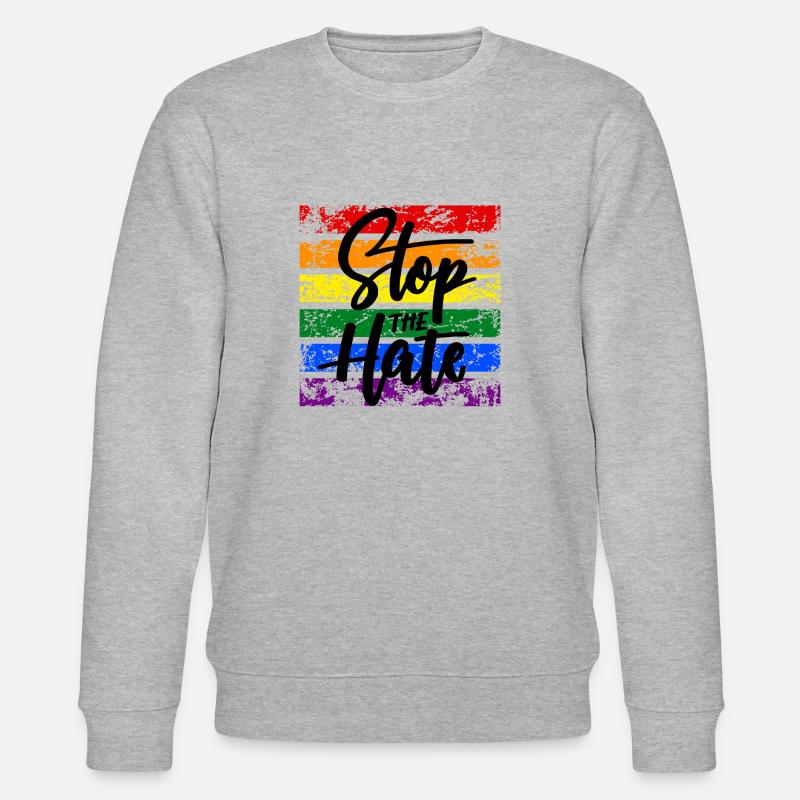 LGBTQ Stop the Hate - Stanley/Stella Unisex Bio-Sweatshirt CHANGER  - Grau meliert
