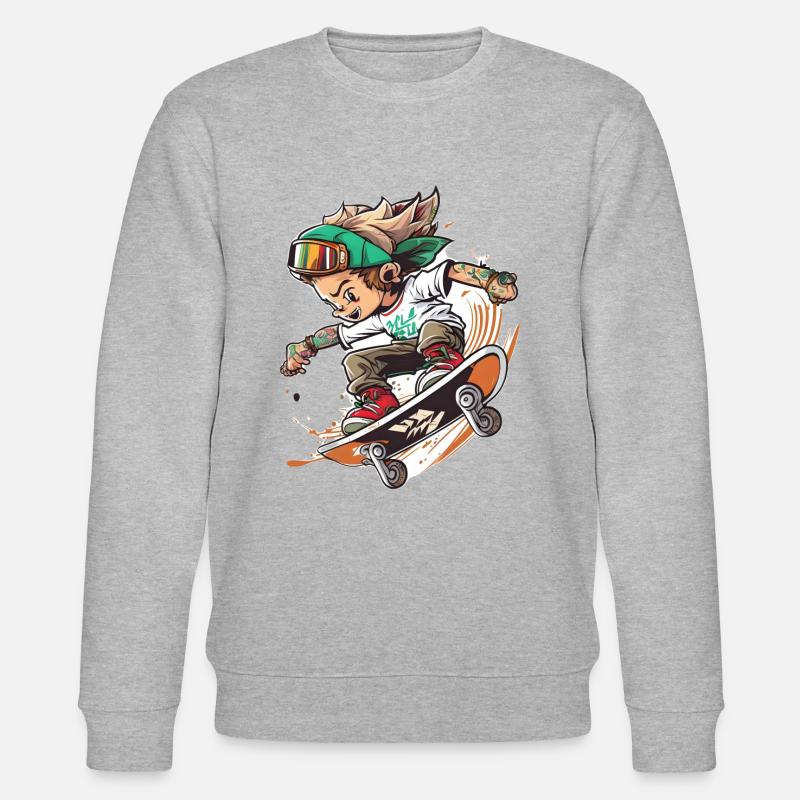 Skaten oder sterben - Stanley/Stella Unisex Bio-Sweatshirt CHANGER  - Grau meliert