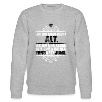 Nicht alt sondern seit Ewigkeiten jung - Stanley/Stella Unisex Bio-Sweatshirt CHANGER  - Grau meliert - Vorne - Nik (191cm) & Marisol (170cm)