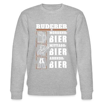 Mein Tagesablauf als Ruderer - Stanley/Stella Unisex Bio-Sweatshirt CHANGER  - Grau meliert - Vorne - Nik (191cm) & Marisol (170cm)