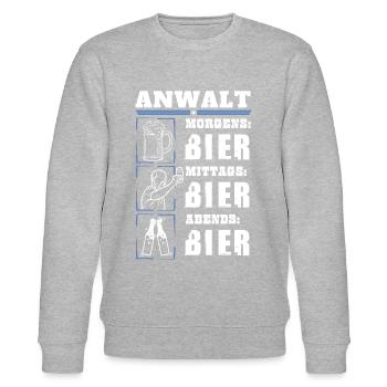 My daily routine as a lawyer - Stanley/Stella CHANGER Unisex Organic Sweatshirt - heather grey - Front - Nik (191cm) & Marisol (170cm)
