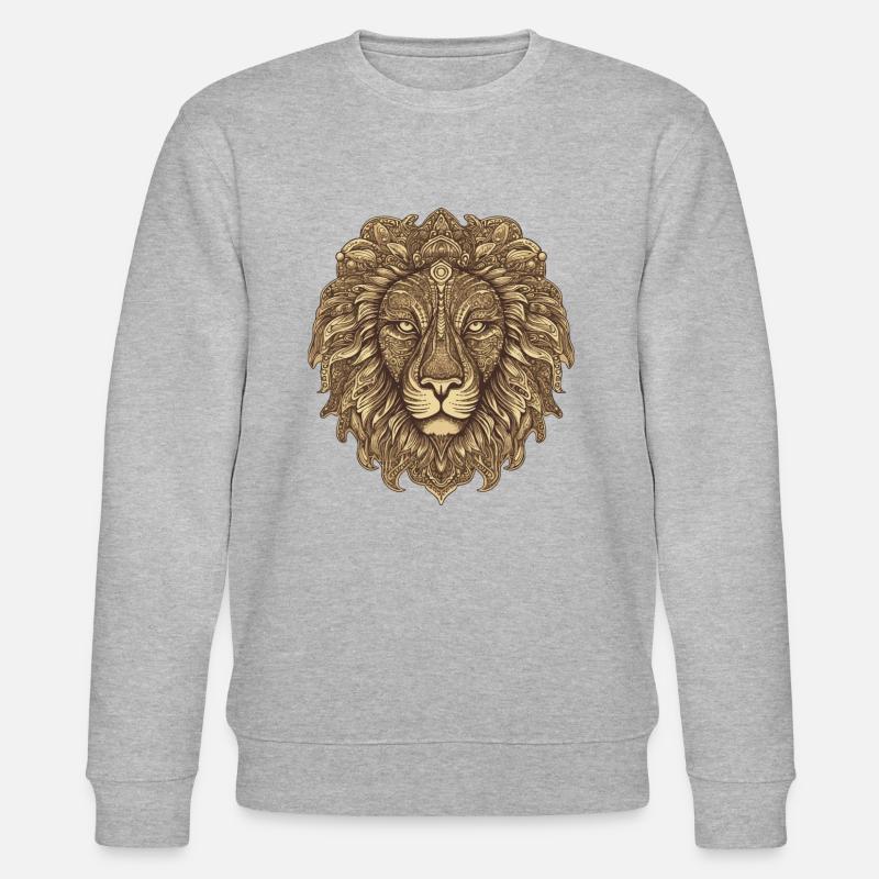 Löwe Portrait - Stanley/Stella Unisex Bio-Sweatshirt CHANGER - Grau meliert
