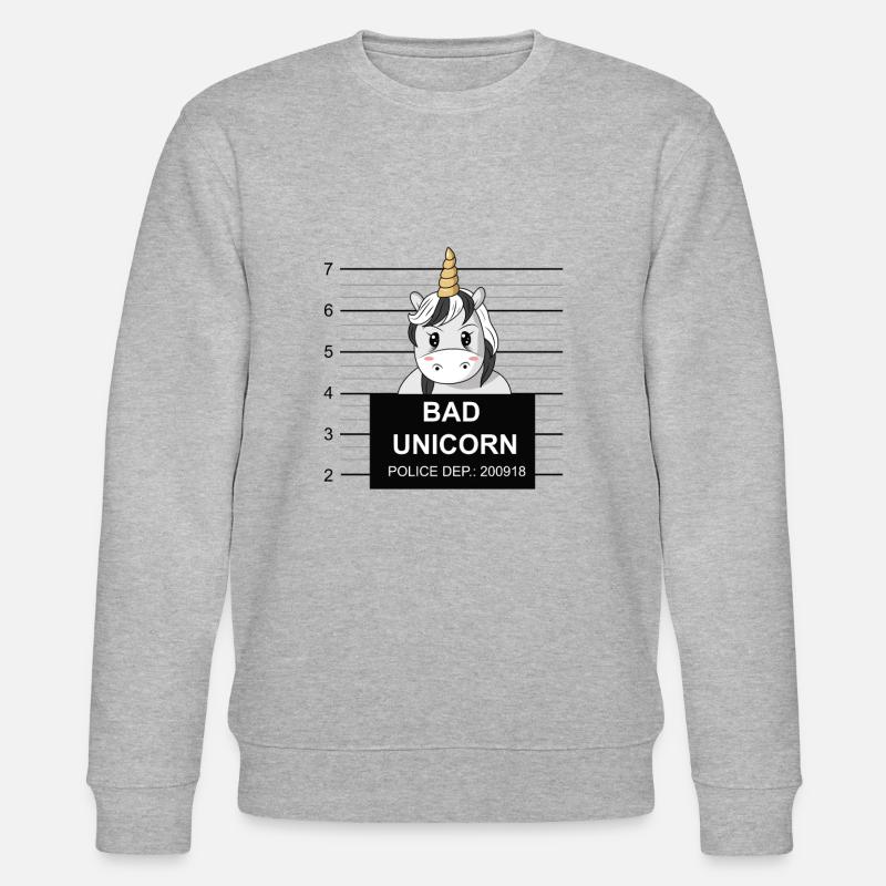Böses Einhorn - Geschenk - Stanley/Stella Unisex Bio-Sweatshirt CHANGER  - Grau meliert