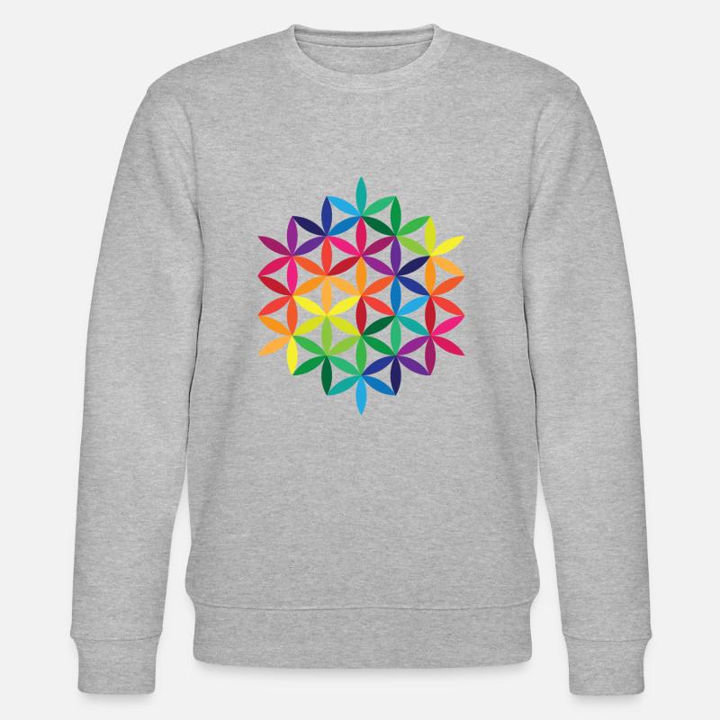 Regenbogenblume des Lebens 2 - Stanley/Stella Unisex Bio-Sweatshirt CHANGER  - Grau meliert