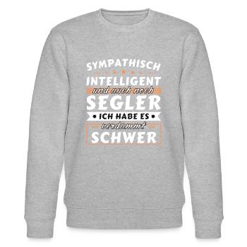 Sympathisch und intelligent - Segler Edition - Stanley/Stella Unisex Bio-Sweatshirt CHANGER  - Grau meliert - Vorne - Nik (191cm) & Marisol (170cm)