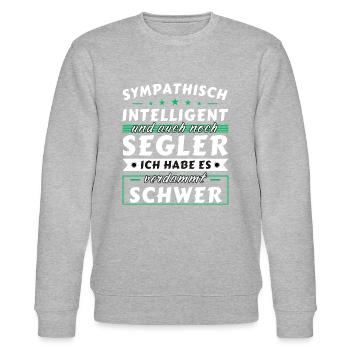 Sympathisch und intelligent - Segler Edition - Stanley/Stella Unisex Bio-Sweatshirt CHANGER  - Grau meliert - Vorne - Nik (191cm) & Marisol (170cm)