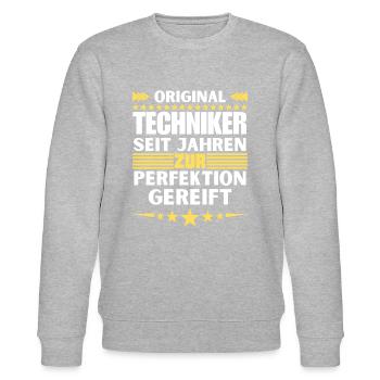 Technicians matured to perfection - Stanley/Stella CHANGER Unisex Organic Sweatshirt - heather grey - Front - Nik (191cm) & Marisol (170cm)