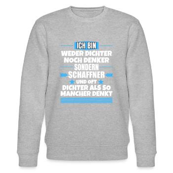 Neither poet nor thinker, but conductor - Stanley/Stella CHANGER Unisex Organic Sweatshirt - heather grey - Front - Nik (191cm) & Marisol (170cm)