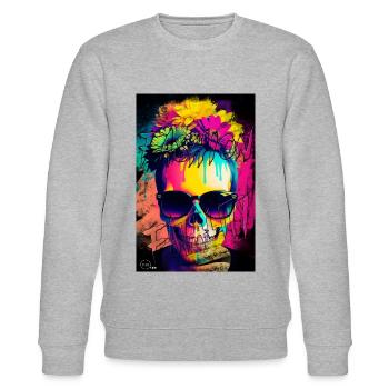 FASHION FATALITY 5 von Yume Origins - Stanley/Stella Unisex Bio-Sweatshirt CHANGER  - Grau meliert - Vorne - Nik (191cm) & Marisol (170cm)