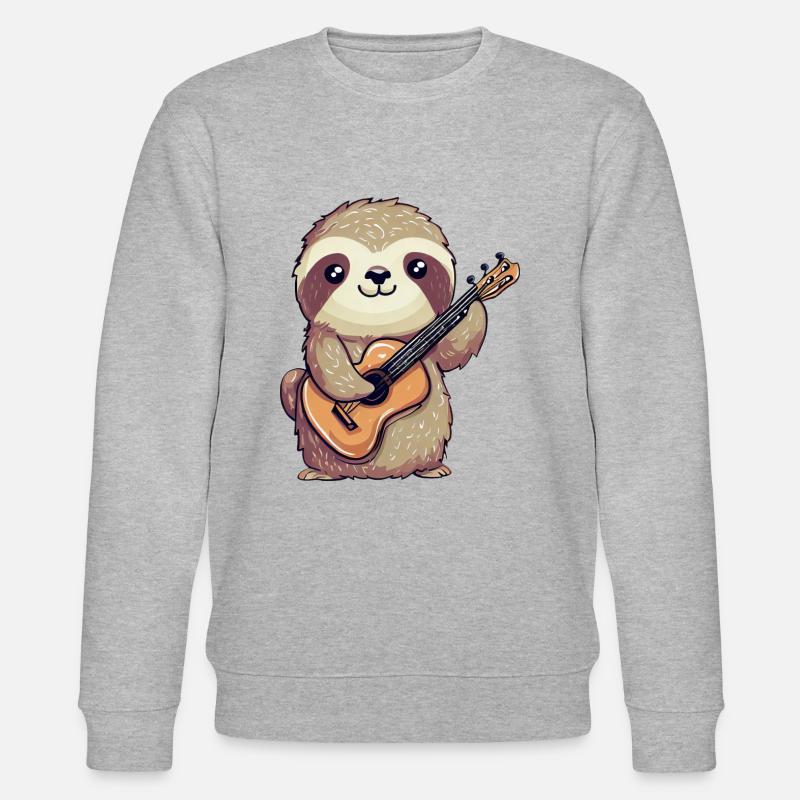faultier-Gitarrenspieler - Stanley/Stella Unisex Bio-Sweatshirt CHANGER  - Grau meliert