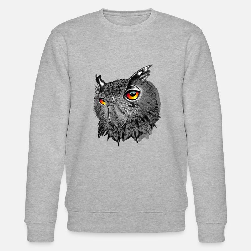 Uhu/Bubo Bubo/Eule - Stanley/Stella Unisex Bio-Sweatshirt CHANGER  - Grau meliert