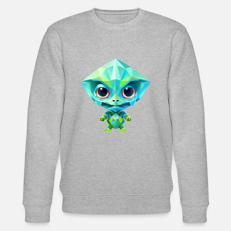 Polygone vert extraterrestre extraterrestre - Sweat bio CHANGER Stanley/Stella Unisexe - gris chiné