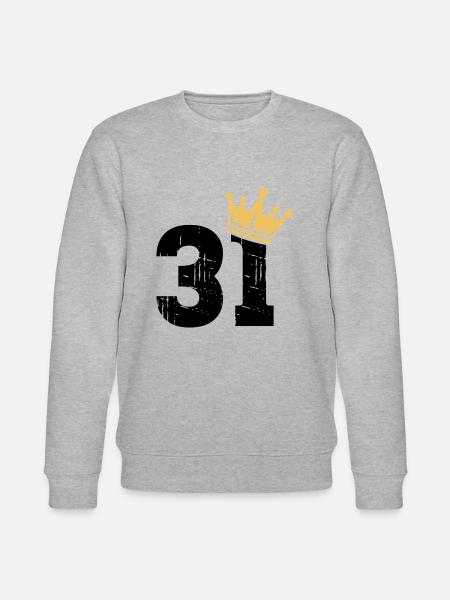 31 Crown 31 års fødselsdag 31 år gammel - Stanley/Stella økologisk unisex-sweatshirt CHANGER  - grå meleret