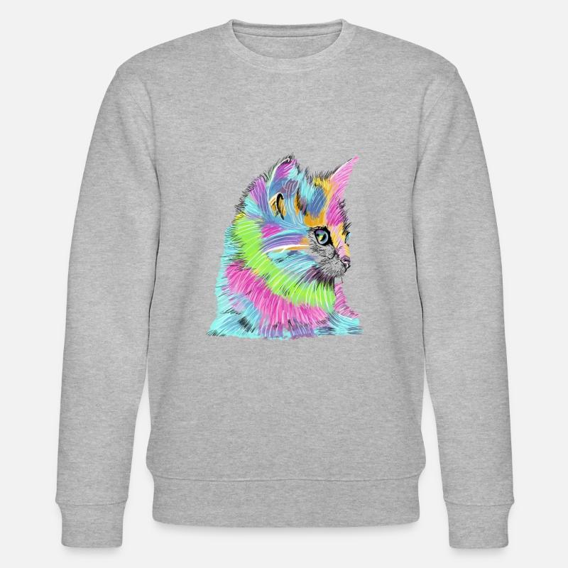 Katze bunt - Stanley/Stella Unisex Bio-Sweatshirt CHANGER  - Grau meliert