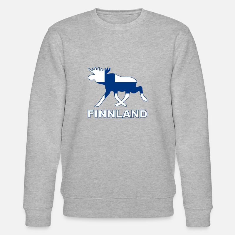 Finnland Elch - Stanley/Stella Unisex Bio-Sweatshirt CHANGER  - Grau meliert