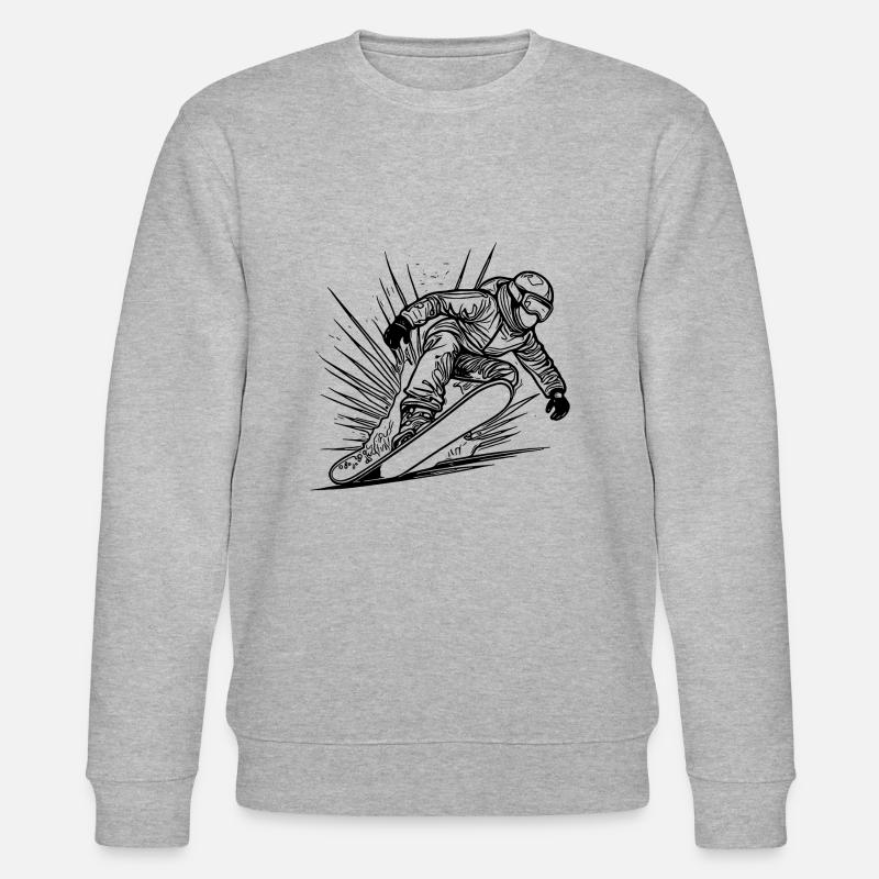 Snowboarding Style Krasser Snowboard Move - Stanley/Stella Unisex Bio-Sweatshirt CHANGER  - Grau meliert