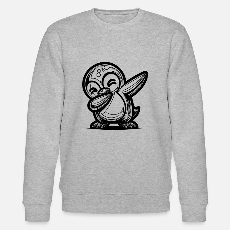 Süsser Pinguin Kleiner Dabbing Pinguin - Stanley/Stella Unisex Bio-Sweatshirt CHANGER  - Grau meliert