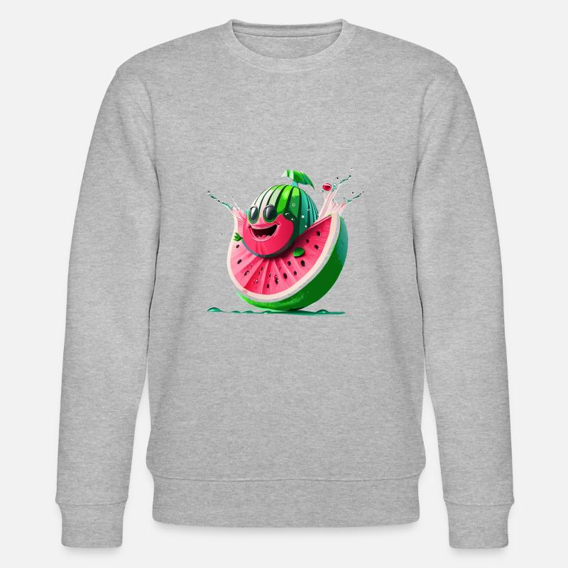 funny water melon - Stanley/Stella Unisex Bio-Sweatshirt CHANGER  - Grau meliert