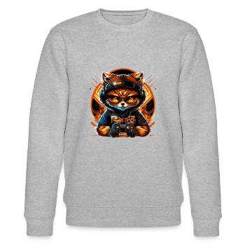 gaming cat - Stanley/Stella Unisex Bio-Sweatshirt CHANGER  - Grau meliert - Vorne - Nik (191cm) & Marisol (170cm)