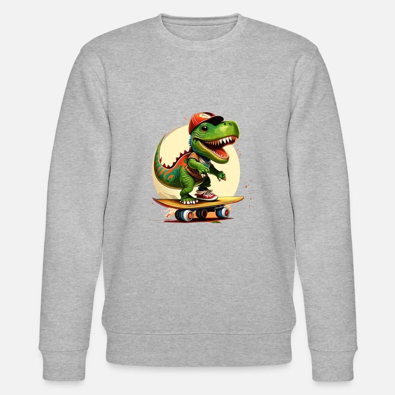 happy skating rex - Stanley/Stella Unisex Bio-Sweatshirt CHANGER  - Grau meliert