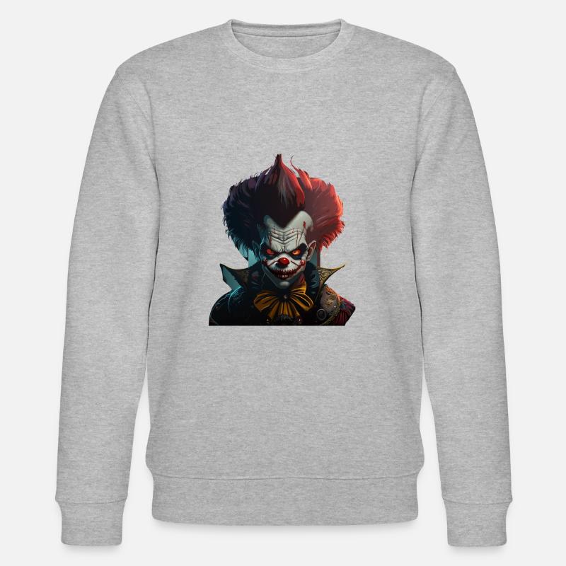 horror clown - Stanley/Stella Unisex Bio-Sweatshirt CHANGER  - Grau meliert