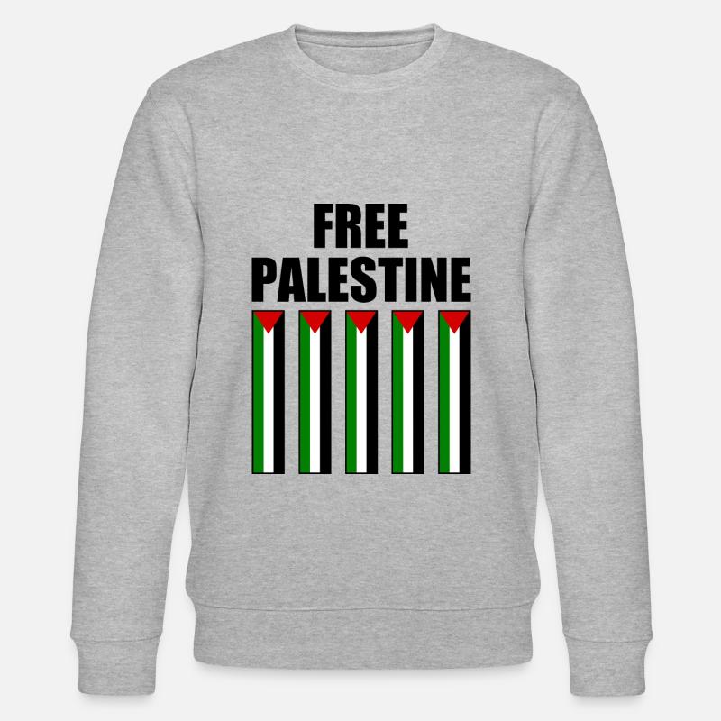 Free palestine - Stanley/Stella Unisex Bio-Sweatshirt CHANGER  - Grau meliert