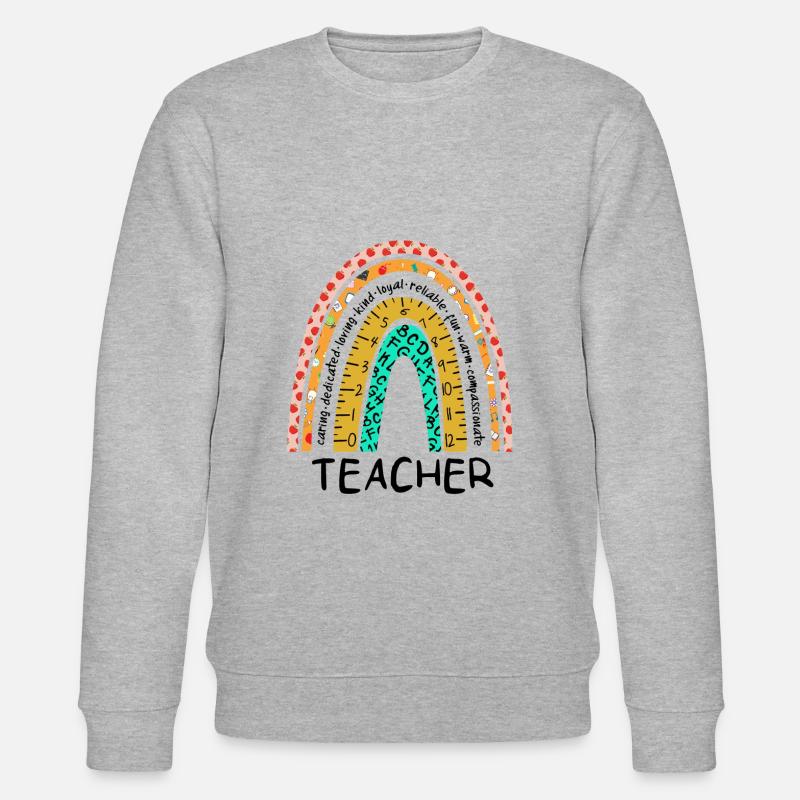 Teacher Rainbow - Stanley/Stella CHANGER Unisex Organic Sweatshirt - heather grey