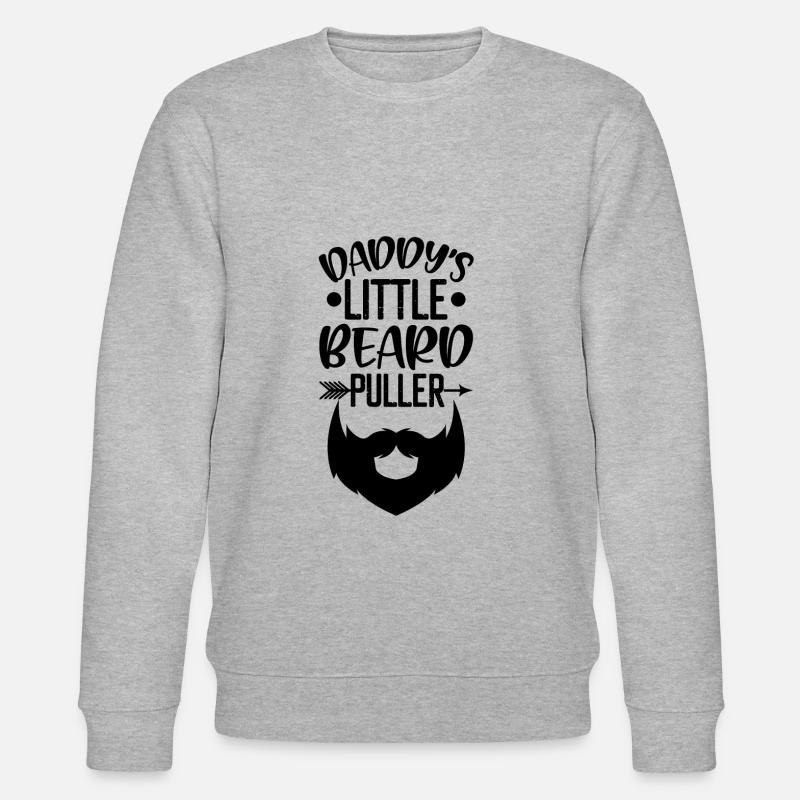 Daddy's Little Beard Puller Onesie - Stanley/Stella Unisex Bio-Sweatshirt CHANGER  - Grau meliert