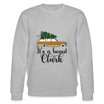 It's A Beaut Clark Griswold Family Christmas - Stanley/Stella Unisex Bio-Sweatshirt CHANGER  - Grau meliert - Vorne - Nik (191cm) & Marisol (170cm)