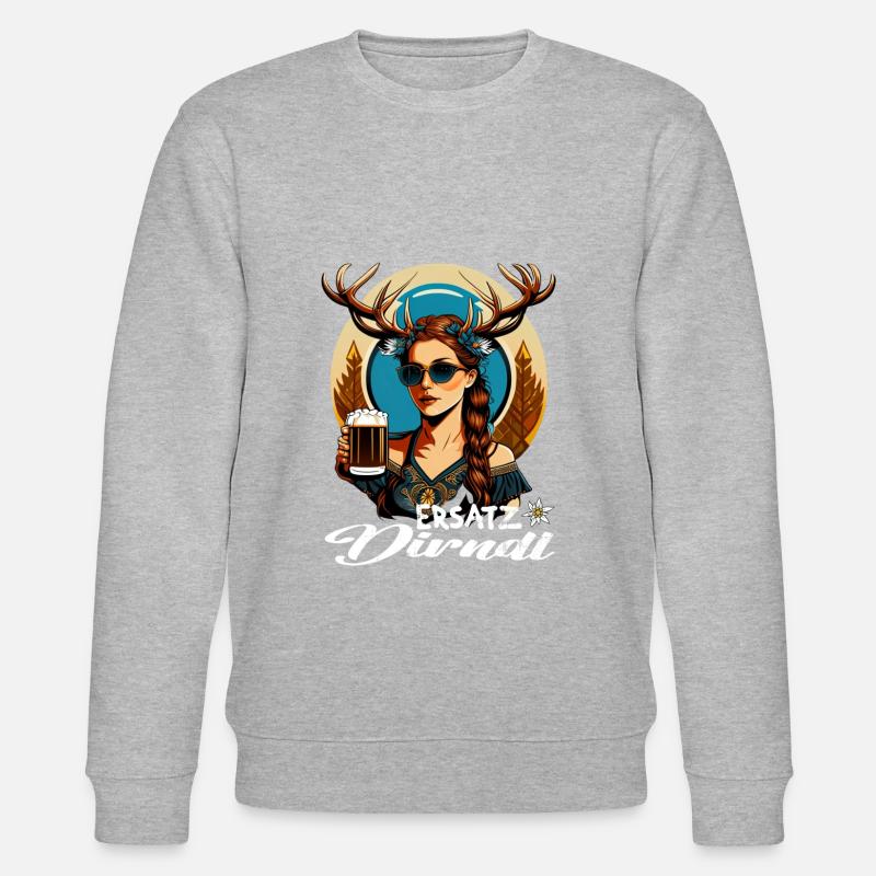 Tracht & Trachten Hirsch Ersatz Dirndl - Stanley/Stella Unisex Bio-Sweatshirt CHANGER  - Grau meliert