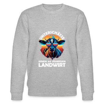 60 Jahre Geburtstag Landwirt - Stanley/Stella Unisex Bio-Sweatshirt CHANGER  - Grau meliert - Vorne - Nik (191cm) & Marisol (170cm)