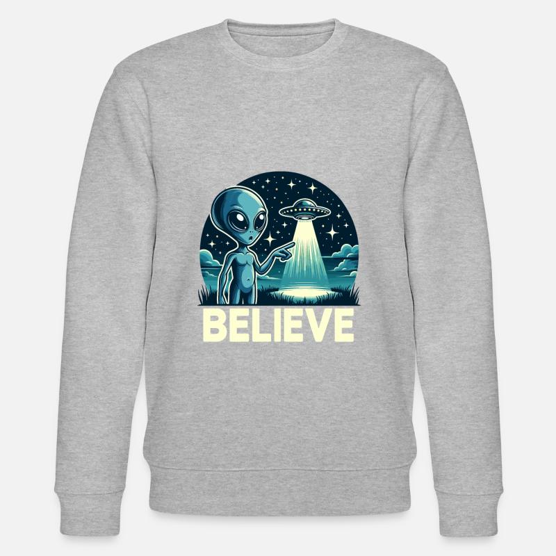 Drôle Alien Alien Croire - Sweat bio CHANGER Stanley/Stella Unisexe - gris chiné