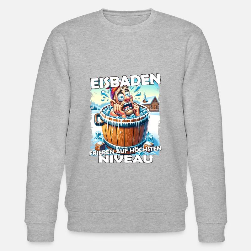 Eisbaden Winterbaden Lustig - Stanley/Stella Unisex Bio-Sweatshirt CHANGER  - Grau meliert