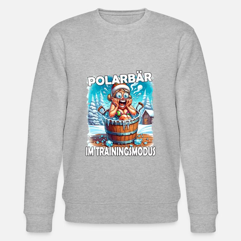 Eisbaden Winterbaden Lustig - Stanley/Stella Unisex Bio-Sweatshirt CHANGER  - Grau meliert