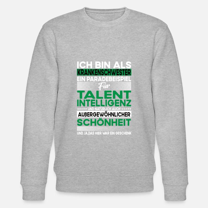 Krankenschwester Bescheiden - Lustiger Spruch - Stanley/Stella Unisex Bio-Sweatshirt CHANGER  - Grau meliert