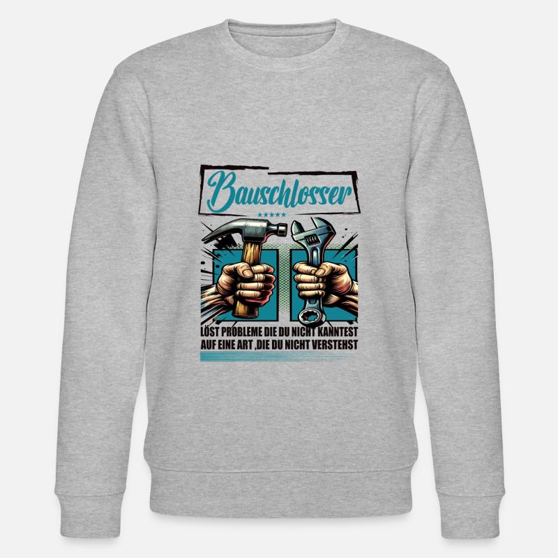 Bauschlosser Beruf mit lustigen Spruch - Stanley/Stella Unisex Bio-Sweatshirt CHANGER  - Grau meliert