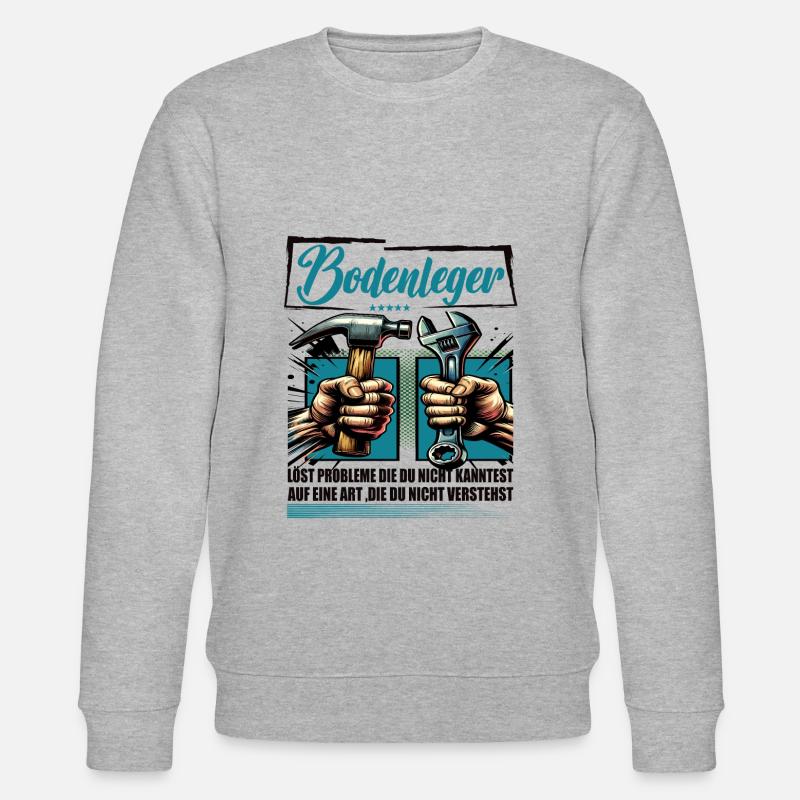 Bodenleger Beruf mit lustigen Spruch - Stanley/Stella Unisex Bio-Sweatshirt CHANGER  - Grau meliert