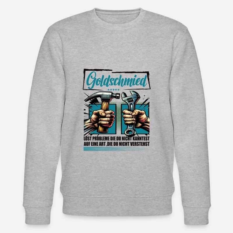 Goldschmied Beruf mit lustigen Spruch - Stanley/Stella Unisex Bio-Sweatshirt CHANGER  - Grau meliert