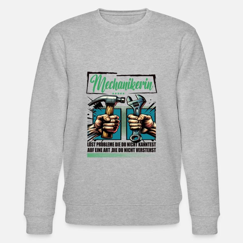 Mechanikerin Beruf mit lustigen Spruch - Stanley/Stella Unisex Bio-Sweatshirt CHANGER  - Grau meliert