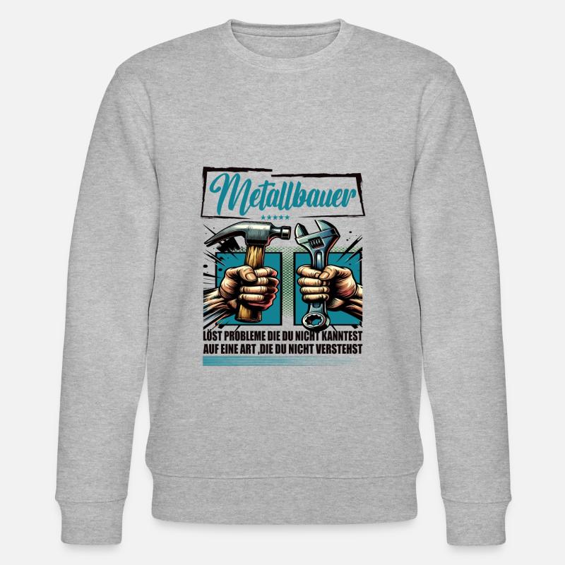Metallbauer Beruf mit lustigen Spruch - Stanley/Stella Unisex Bio-Sweatshirt CHANGER - Grau meliert