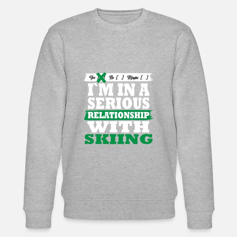 Skiing My serious relationship funny - Stanley/Stella Unisex Bio-Sweatshirt CHANGER  - Grau meliert