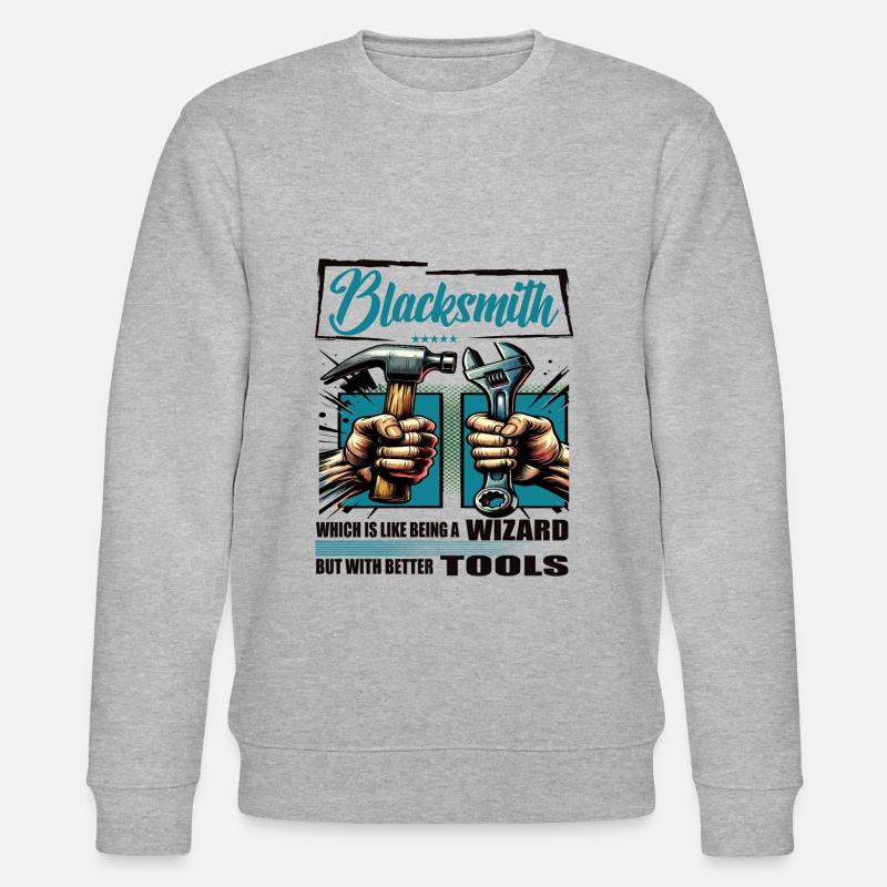 Blacksmith Beruf Spruch Arbeiter - Stanley/Stella Unisex Bio-Sweatshirt CHANGER  - Grau meliert