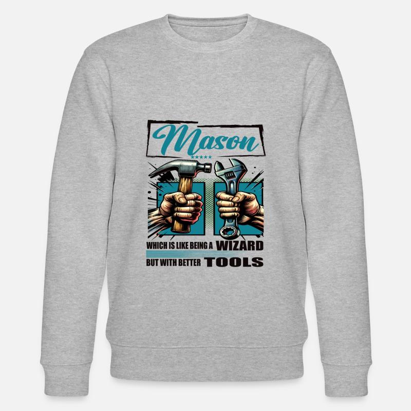Mason Profession Saying Worker - Stanley/Stella CHANGER Unisex Organic Sweatshirt - heather grey