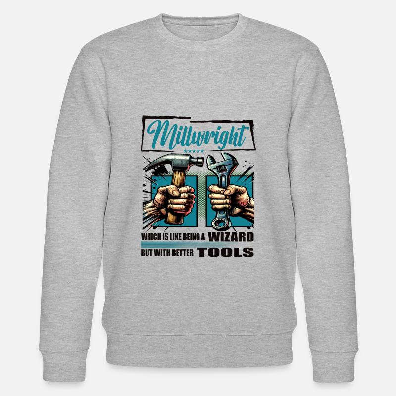 Millwright Profession Saying Worker - Stanley/Stella CHANGER Unisex Organic Sweatshirt - heather grey