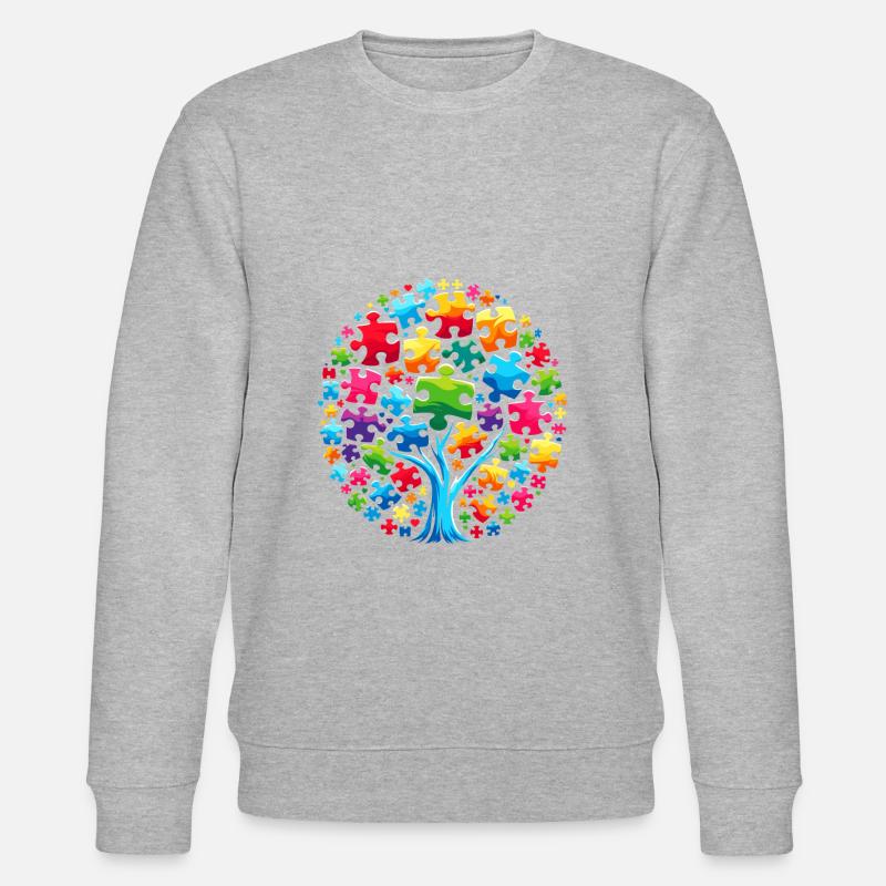 Autism Awareness puzzles piece - Stanley/Stella Unisex Bio-Sweatshirt CHANGER  - Grau meliert