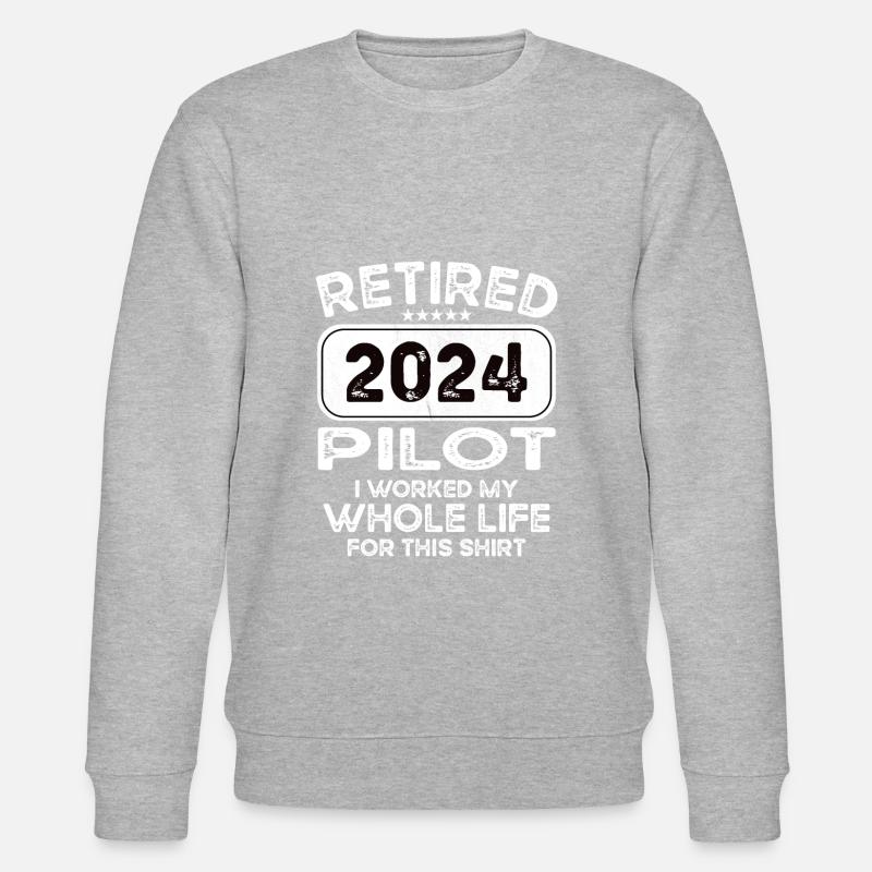 Retired Pilot 2024 - Stanley/Stella CHANGER Unisex Organic Sweatshirt - heather grey